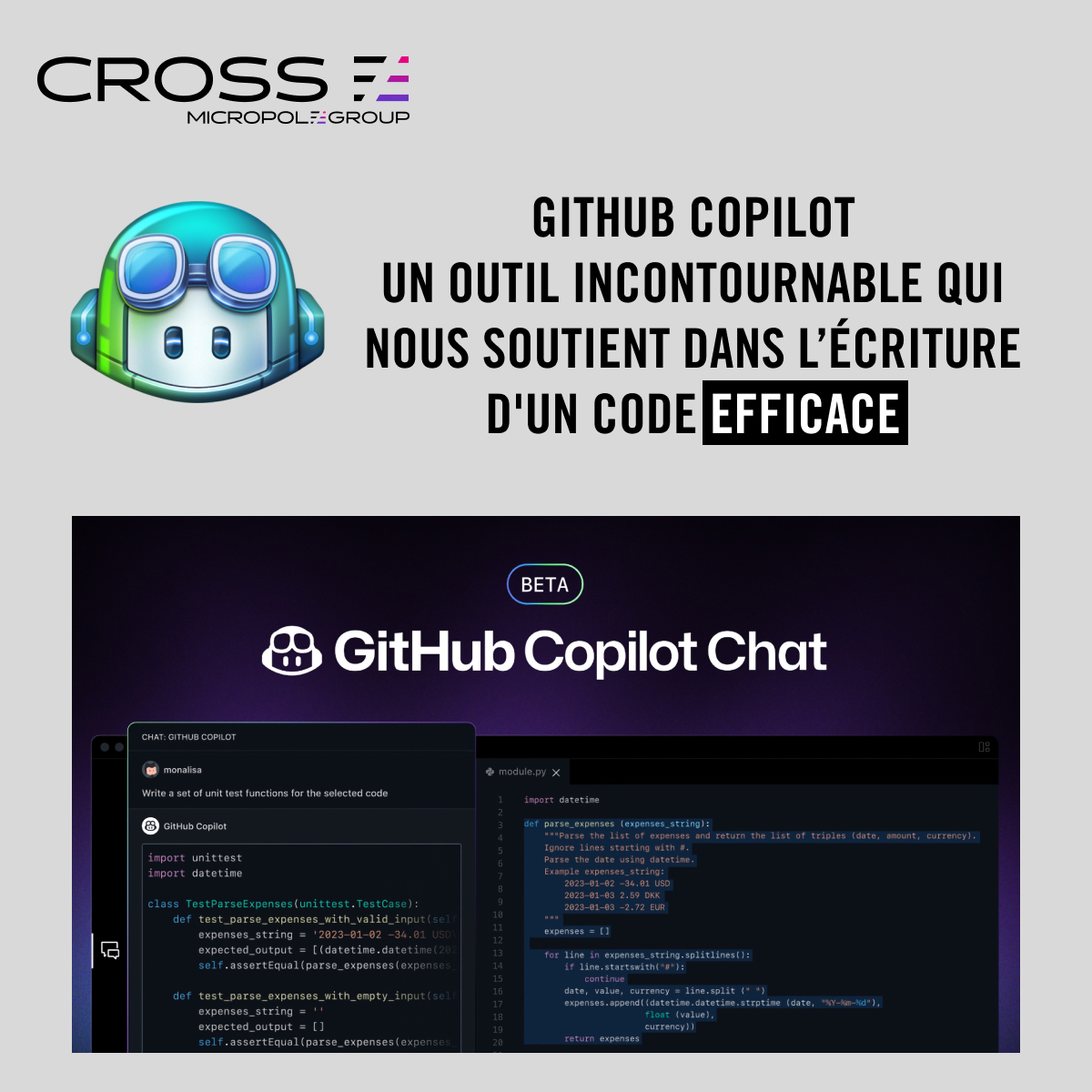 Github Copilot : un outil incontournable qui nous soutient dans l’écriture d'un code efficace